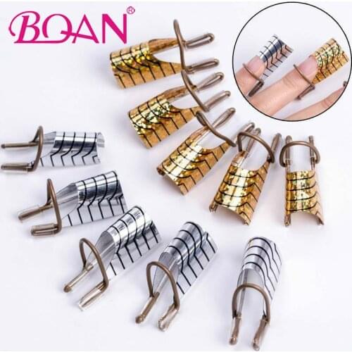BQAN 5pcs/set Nail Art Reusable UV Gel Acrylic French Tips Extension Guide Forms Extended Builder Stencil Nail Care Tools
