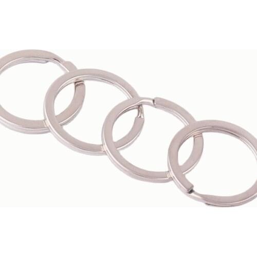 25mm Silver Double Split Round Clip Jewelry Making Metal Clasp Connector Keychain Purse Making Hardware Webbing Key Ring 6Pcs