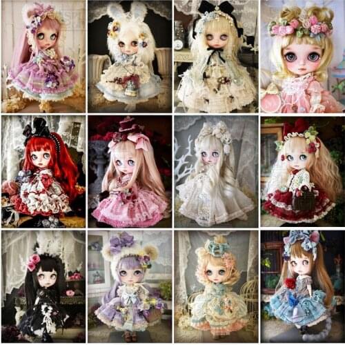 New Products 5D Diamond Painting Cartoon Girl Doll Full Square Round Diamond Embroidered Mosaic Cross Stitch Home Decoration