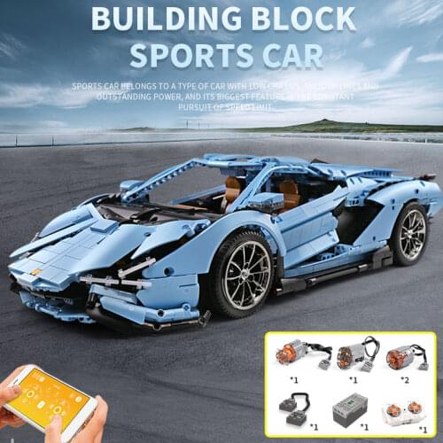 MOULD KING Remote control car Building Blocks Technic Limborghinis Racing Car Model Set 13056 Kids DIY Toys Christmas Gifts