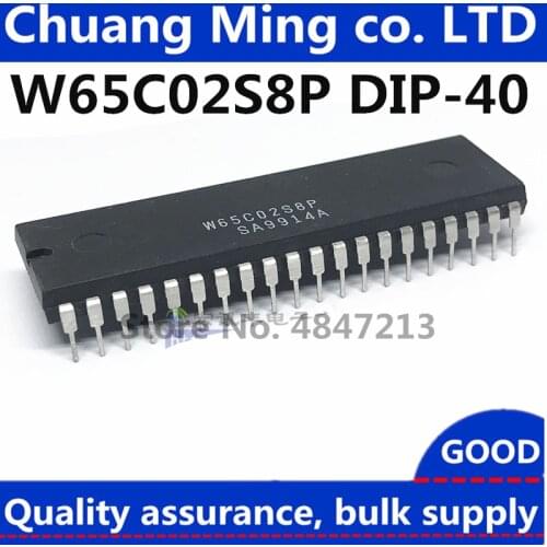 Free Shipping 5pcs/lots W65C02S8P-10 W65C02S8P W65C02 DIP-40 IC In stock