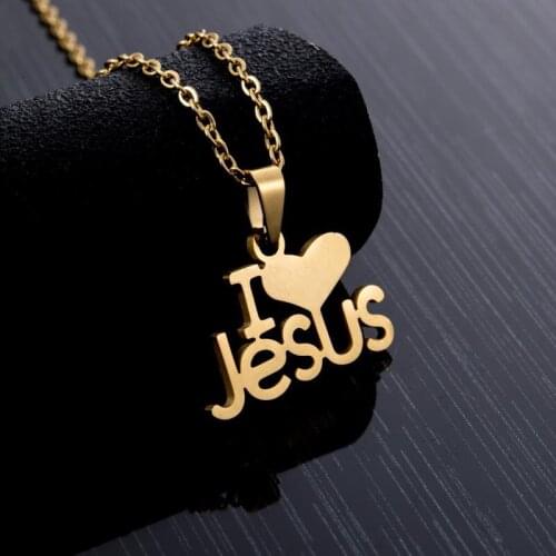 Fashion Religious Sacred Heart Stainless Steel Pendant Necklace Gold Chain Christian Jewerly Sets for Women Gold Accessories
