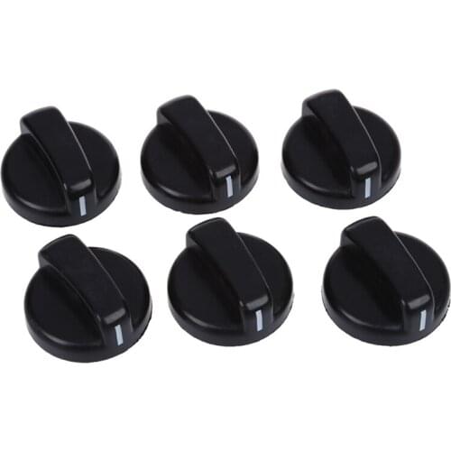 6 PCS Kitchen Black Plastic Gas Stove Cooker Control Knobs