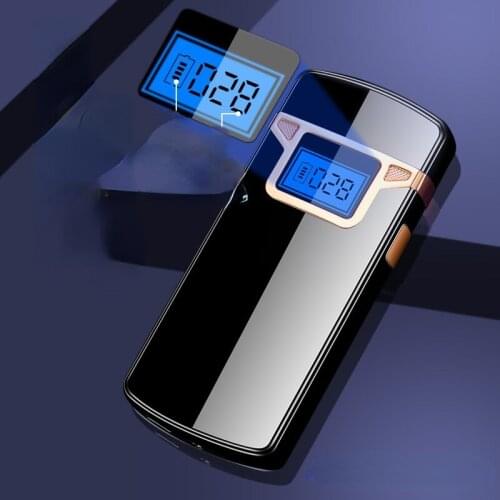 Cool Digital Battery Display Smart Double Arc Lighter USb Charging Gift Windproof Metal Lighter Smoking Accessories for Weed