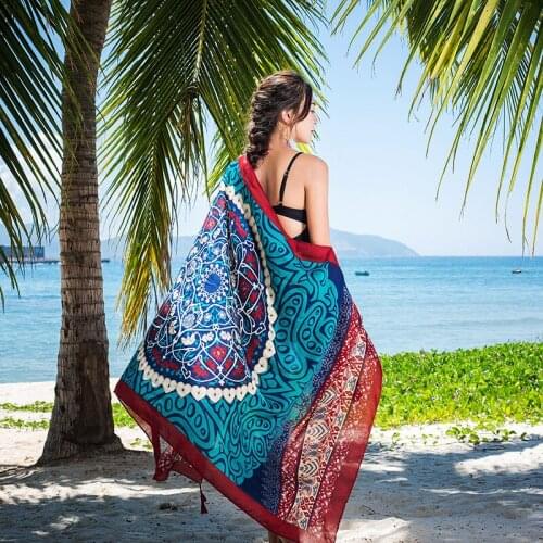Long 70*180 Thickened twill printed ethnic wind scarf air conditioning warm ladies sunshading shawl silk scarf