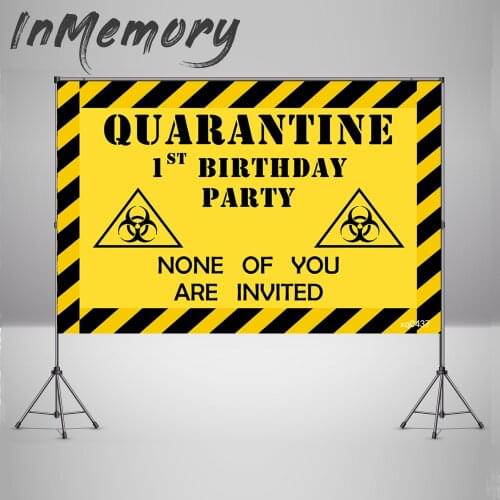 Photography backdrop Quarantine None of you are invited birthday party background baby shower photophone photocall Banner