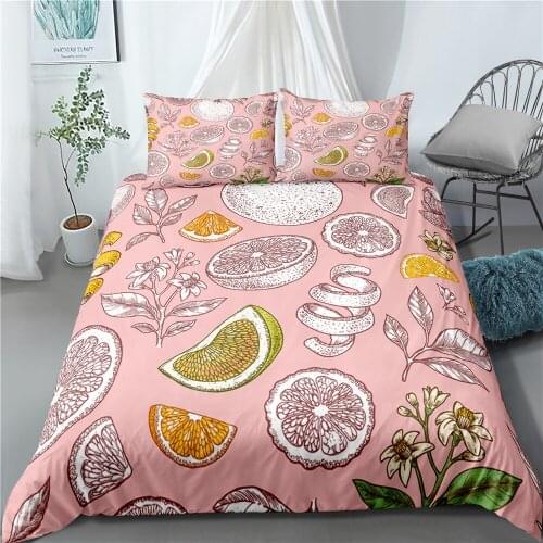 Fruit Cartoon Bedding Set for Kids Adult Duvet Cover King Queen twin ful Size Printing Bed Set Home Textiles Bedclothes