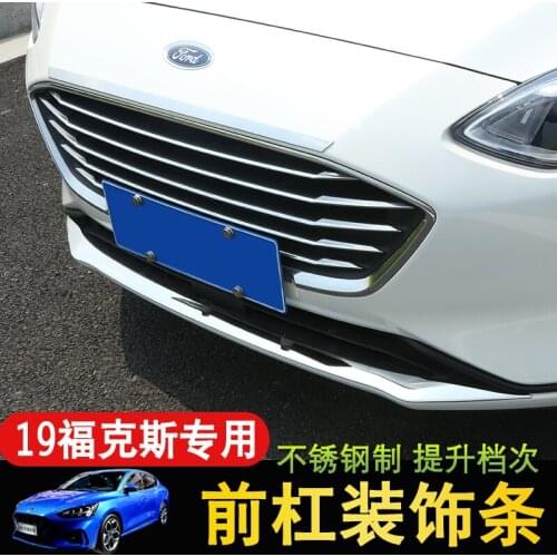 For Ford Focus 2019 car Front lip trim strip cover strip grille decorative bright strip