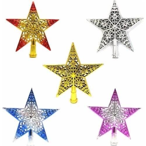 Fashion Christmas Tree Top Star Ornaments Plastic Star Christmas Tree Home Party Christmas Decoration Supplies WB1164