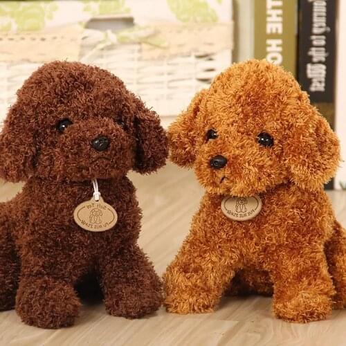 Cartoon Cute Poodle Dog Puppy Plush Stuffed Doll Huggable Toy Home Ornament Gift