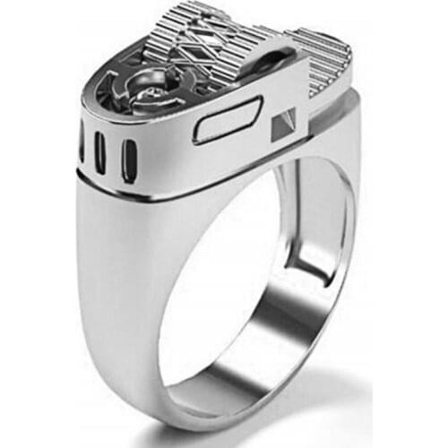 2020 Hot Designer Steampunk Lighter Rings For Men Gold/Silver Color Male Jewelry Punk Hip-Hop Party Accessories Gifts