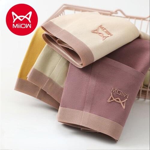 MiiOW Womens Underwear Pure Cotton Mid-waist Seamless Student Korean Style Cotton Antibacterial Crotch Plus Size Briefs Women