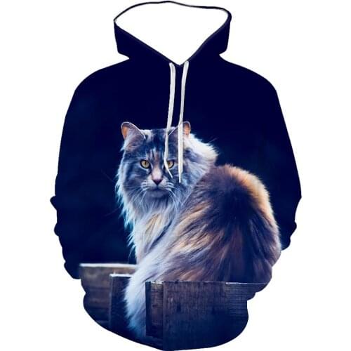 2021 New Men And Women 3d Various Cute Cat Pattern Hoodie Round Tie Cap Long Sleeve Autumn And Winter Sportswear