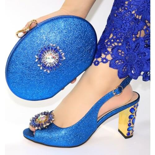 Nigerian New Style Women Pumps Shoes And Bag Set For Wedding Dress Latest Design Luxury Shoes And Bag To Match Set Size 39-43