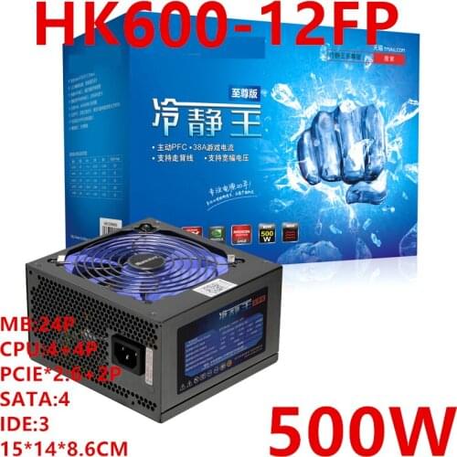New PSU For Huntkey Brand Extreme Edition GTX1070 Energy-saving Silent Mainframe Power Supply 500W Power Supply HK600-12FP