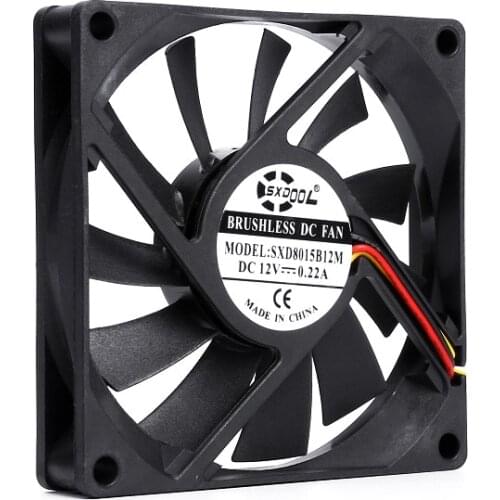 Brand New SXDOOL SXD8015B12M 80*80*15mm 12V 0.22A 3-Pin dual ball bearing axial case computer pc cooling fan