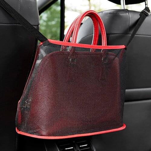 Back Organizer Handbag Mesh Holder Car Net Pocket Bag Holder Between Seats Large Capacity Seat Barrier of Backseat Pet Kids
