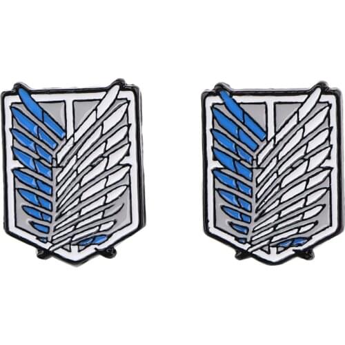 PF905 Japanese Anime Attack on Titan Piercing Stud Earrings For Womans Enamel Earrings Party Fashion Jewelry Girl Friends Gifts