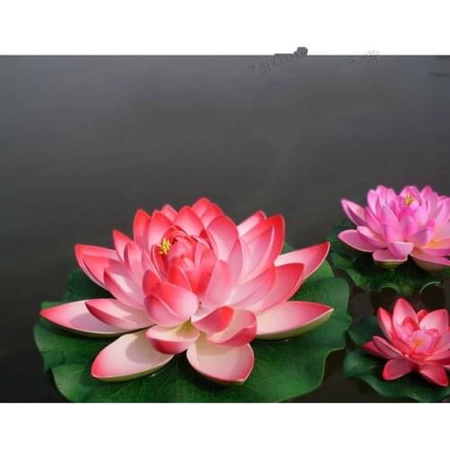 Floating Lotus Flower 10cm Diameter Fishing Float EVA Artificial Flowers Water Lily for Home Garden Fish Tank Decoration