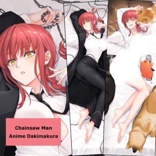 Japan Anime Chainsaw Man Dakimakura Makima Throw Cushion Pillow Cover Otaku Cosplay Huggable Body Bed Full Printed Pillowcase