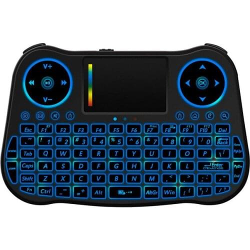 MT08 2.4G Air Mouse 6 Gyro Fly Air Mouse Rainbow Backlight Remote Control Mini Keyboard for Android Smart TV Box