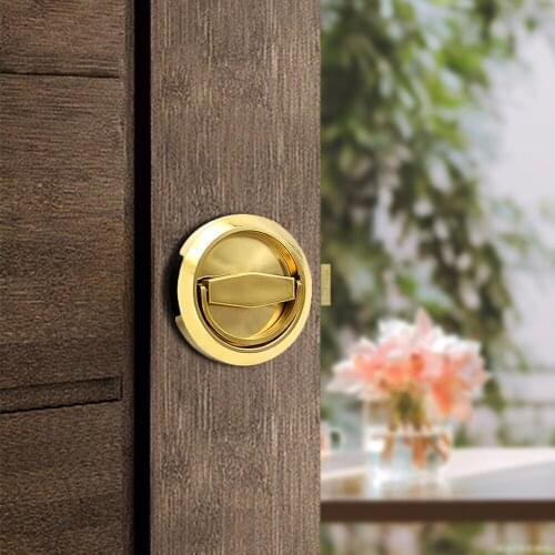 RDA-34 Sliding Door Recessed Invisible Concealed Stainless Steel 304 Round Ring Pull Lock Handle For Fire Proof Door
