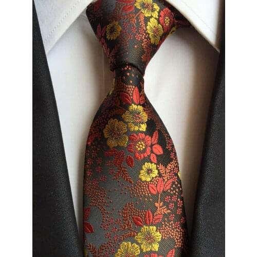 Luxury Fashion Men Floral Ties Unique Wedding Party Flowers Necktie