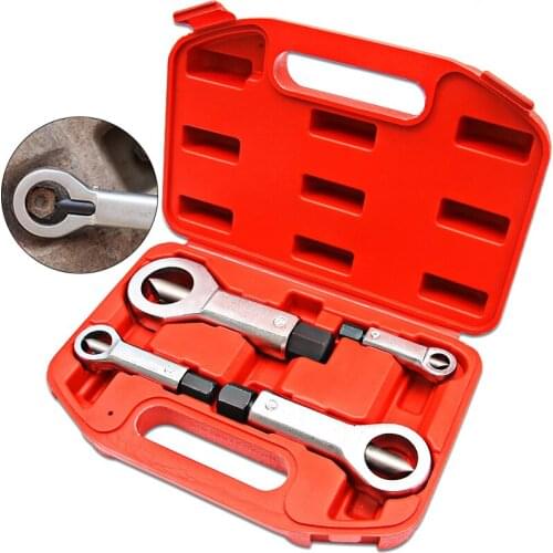 4pcs Nut Splitting Wrench Screw Cracking Spanner Set Adjustable Damaged Nut Remove Extractor Rust-Resistant Heavy Duty Tool Kit