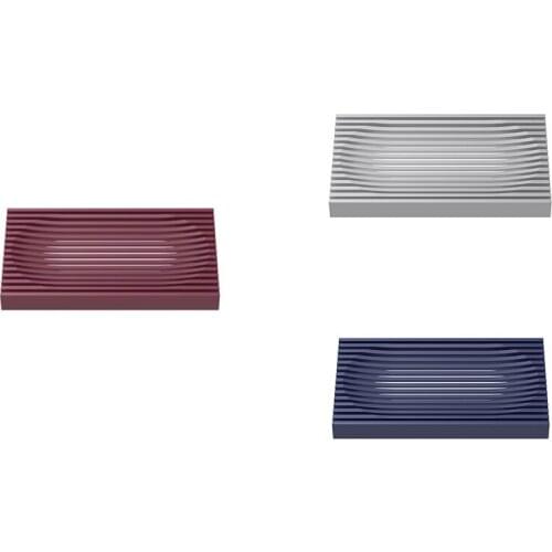 Silicone Soap Holder Self Draining Soap Dish Two-Sided Available Soap Saver Tray for Shower Kitchen Bathroom