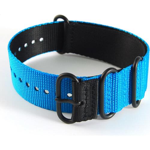Blue + Black Nylon Canvas Braided Replacement Wrist Watch Band Strap Belt for Garmin Fenix 3 Fenix3 Accessories