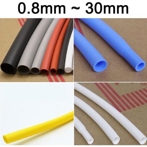 Diameter 0.8 1 1.5 2 2.5 3 3.5 4 5 6 7 8mm Flexible Insulated Silicone Heat Shrink Tubing High Temperature Soft Pipe 2500V vw-1