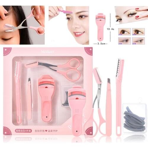 Eyebrow Trimmer Scissor with Comb Eyebrow Razor Kit Facial Hair Removal Grooming Shaping Shaver Cosmetic Makeup Accessories