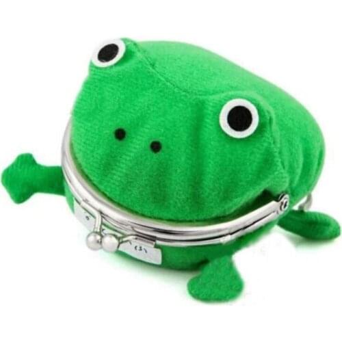 1 PC Frog Coin Purses Womens Wallet Pouch Manga Shape Fluff Clutch Cute Wallet Purse Coin Holder Adult Kids Girls Gift