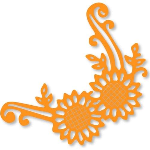2 Sunflowers Vine Corner 88*60mm Metal Cutting Dies Stencil 2019 New For DIY Scrapbooking Greeting Card Embossing Craft Template