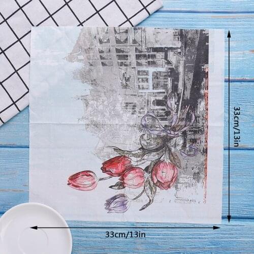 20pcs/1Bag Napkins paper Flower Pattern Decoupage Napkin Paper Tissue for Xmas Wedding Decor