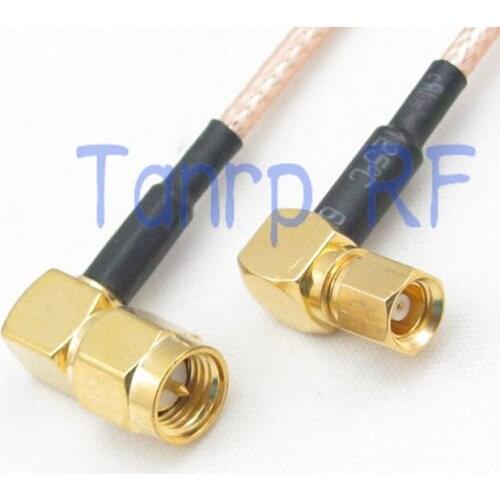 6in SMC male plug to SMA male plug both right angle RF adapter connector 15CM Pigtail coaxial jumper extension cord cable RG316