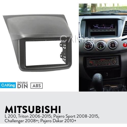Double Din Car Fascia Radio Panel for MITSUBISHI L200, Triton 2006-2015 Dash Kit Install Facia Plate Adapter Cover Bezel Console