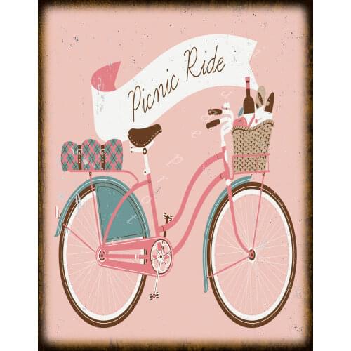 PICNIC RIDE LARGE METAL TIN SIGN POSTER WALL PLAQUE