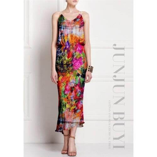 Ink digital printing silk stretch satin fabric soft shirt dress silk stretch fabric satin catwalk natural silk fabric wholesale