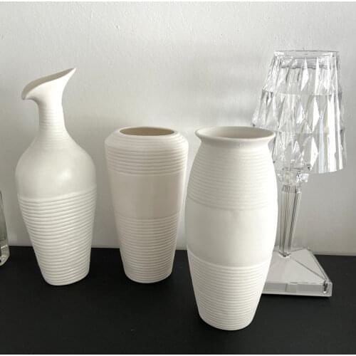 Cutelife Nordic White Geometric Big Ceramic Vase Decoration Home Living Room Table Flower Vase Ins Wedding Plant Minimalism Vase