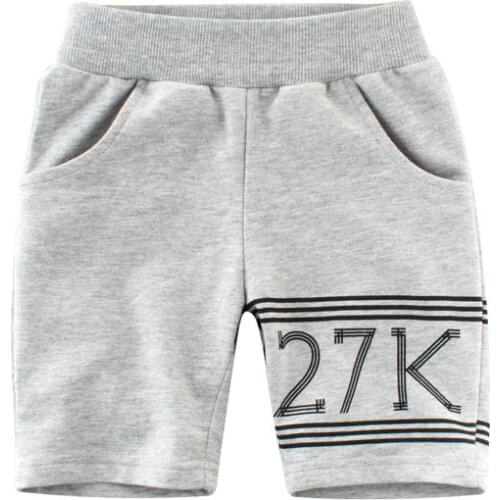 2019 Summer Kids Boys Clothing Cotton Sport Knee Length Pants Gray Black Joggers Trousers Kickers for 2-7 Years Old