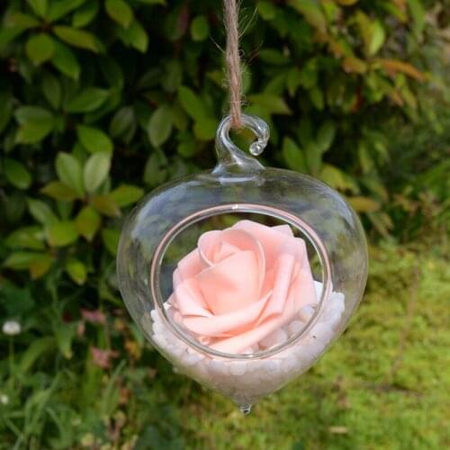 Diameter=8cm Small Size Onion Shaped Glass Terrarium Transparent Hydroponic Meat Fower Bottle Hanging Vase Home Decoration