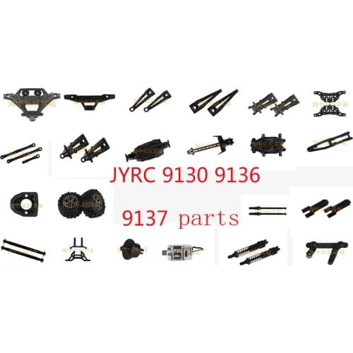 JYRC 9130 9136 9137 1/16 RC Car Spare Parts Remote control car shell arm tire bumper Steering cup servo Shock absorber