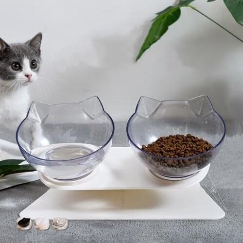 Cat Bowl Dog Bowl Pet Feeding Bowl Tilting Bowl Protects Cervical Spine Pet Food Bowl Rice Bowl Pet Cat Ear Double Bowl
