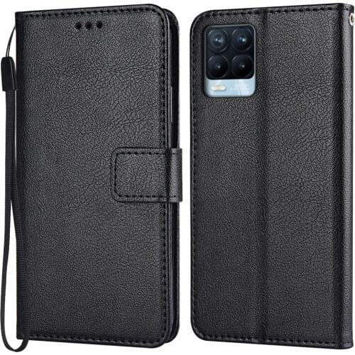 Flip Leather Case for Realme 8 Pro Case Classic Wallet Phone Case for Realme 8 Pro Funda on 8 Pro Back Cover Soft Coque
