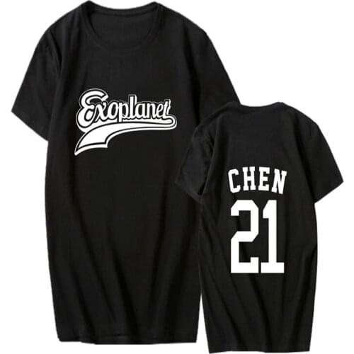KPOP EXO CHANYEOL SEHUN Peripheral Support Clothes Short-sleeved T-shirt Women Summer Clothes Couple Fans Collection Gifts O6