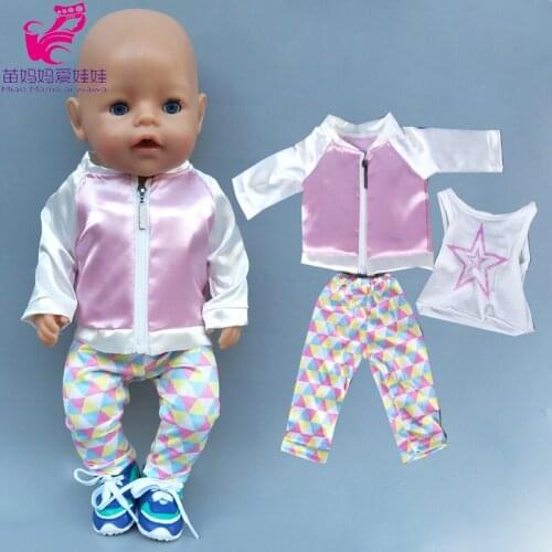 Doll jacket shirt pants set for 43cm baby doll clothes 18 inch girl doll toys clothes coat underpants shorts