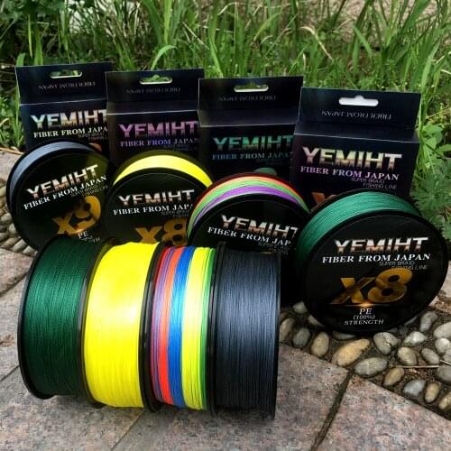 YEMIHT 8 Strands 500M 300M 100M Braid Line Lure Fishing Line PE Multifilament Fishing Line 0.14mm-0.40mm 15lm-80lb