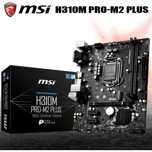 LGA 1151 MSI H310M PRO-M2 PLUS Motherboard 8th-Gen i7 i5 i3 DDR4 32GB M.2 PCI-E 3.0 SATA3 VGA DVI Desktop Intel H310 Mainboard