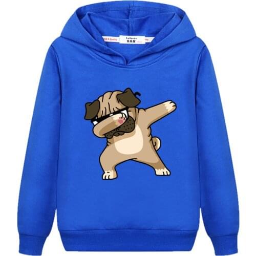 Cute Puppy Kids Hoodie Plus Velvet Cotton Sweatshirt Boy Long Sleeve Jacket Girl Thin Pullover Dabbing Dance Action Clothes